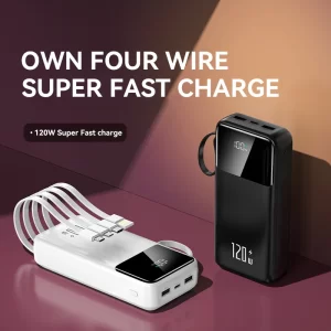 Xiaomi Hot 200000mAh 120W Power Bank Super Fast Charging Powerbank Portable Mobile Power With 4 Wire for iPhone Samsung HUAWEI