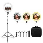 Large Ring Light 18 Inch Selfie LED Video Lamp With Tripod Stand Phone Clip For YouTube Live Light Photo Photography Studio