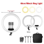 Large Ring Light 18 Inch Selfie LED Video Lamp With Tripod Stand Phone Clip For YouTube Live Light Photo Photography Studio