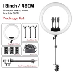 Large Ring Light 18 Inch Selfie LED Video Lamp With Tripod Stand Phone Clip For YouTube Live Light Photo Photography Studio