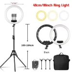 Large Ring Light 18 Inch Selfie LED Video Lamp With Tripod Stand Phone Clip For YouTube Live Light Photo Photography Studio