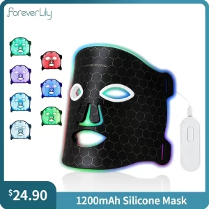 1200mAh Silicone LED Mask 7 Colors Light Therapy Face Mask Skin Rejuvenation Anti-Wrinkle 110 LEDs Phototherapy Beauty Mask