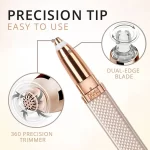 2 In 1 Electric Epilator for Women Hair Removal Shaver USB Rechargeable Bikini Painless Facial Epilator for Face Eyebrow Trimmer