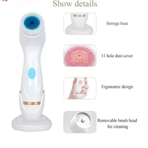 3 In 1 Electric Facial Cleansing Brush Silicone Rotating Face Brush Deep Cleaning Skin Peeling and Remove Blackheads skin care
