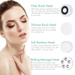 4 In 1 Electric Facial Cleansing Brush Waterproof Facial Massager Face Cleansing Device for Deep Cleaning Removal Blackhead Pore