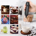 Rechargeable Milk Frother Electric Mixer Whisk Handheld Frother Wand for Coffee Whisk Drink Mixer for Mini Foamer for Cappuccino