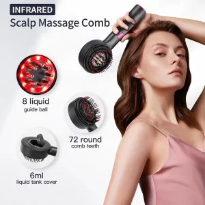 Electric Vibration Massage Comb Portable Hair Follicle Comb Scalp Oil Liquid Applicator Head Massager Hair Growth Anti Loss Care