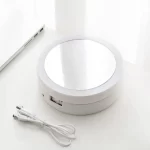 Foldable Led Magnifying Mirror Makeup Costway White Vanity Cosmetic Mirror USB Charging or Battery  with Light 10X Table Mirrors