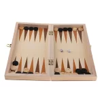 Folding Wooden Chess Set Deluxe Chess Checker Backgammon International Chess Set Traditional Board Game for 2 Players