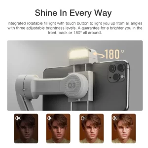 ZHIYUN Official SMOOTH Q3 Phone Gimbal 3-Axis Smartphones Handheld Stabilizer Fill Light for iPhone 13 Android