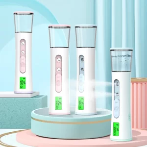 Portable Facial Steamer Nano Mist Sprayer Nebulizer Skin Test Analyzer LED Display Face Sprayer Skin Moisturizing Beauty Device