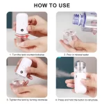 Portable Mini Facial Steamer Bottle USB Nano Mister Spray Face Mist Sprayer Deep Hydrating Face Nebulizer Skin Care Beauty Tool
