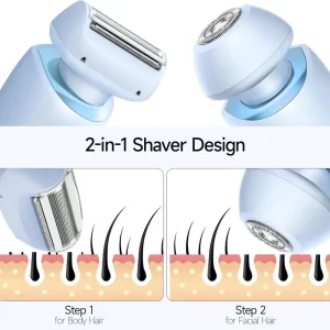 Portable Waterproof 2 In 1 Painless Shaving Knife Lady Private Part Hair Shaver Trimmer Epilator Bikini Trimmer Electric Razors