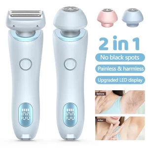 Portable Waterproof 2 In 1 Painless Shaving Knife Lady Private Part Hair Shaver Trimmer Epilator Bikini Trimmer Electric Razors