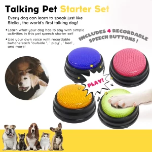 Recordable Talking Button Interactive Toy  with Led Function Phonograph Answer Buzzers for Kids Pet Dogs Party Noise Makers