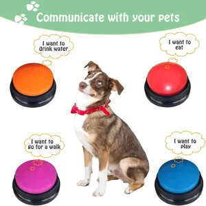 Voice Recording Button for Communication Pet Training Buzzer, 30 Second Record&Playback Dog Toy, Voice Recording Clicker