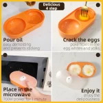 Joie Egg Poacher Double Microwave Egg Poacher Egg Cooker Fried Egg Box Breakfast Steamed Egg Box Egg Tools Kitchen tool eggy