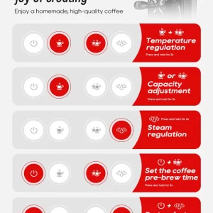 HiBREW Semi Automatic Espresso Cappuccino Coffee Machine Temperature Adjustable 58mm Portafilter Coffee Maker Metal H10A Black