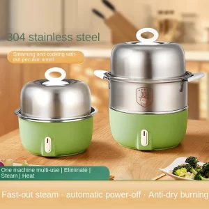 220V Egg Cooker Food Steamer Stainless Steel Household Small Automatic Multi-functional Dormitory Breakfast Machine