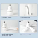 1Pc LED 30W Ceiling Fan Light E27 With Remote Control For Dimming Suitable For Living Room Study Household Use