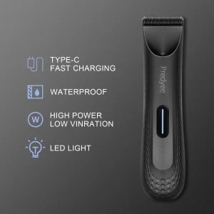 Electric Groin Hair Trimmer for Men,Body Groomer & Pubic Waterproof Hair Trimmer,Replaceable Ceramic Blade