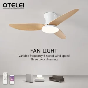 Simple LED Ceiling Fans Light Intelligent APP Strong Wind and Low Decibel Remote Control AC110/220V Household Fan Lighting
