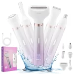 5 in 1 Electric Shaver Razor for Women Bikini Trimmer Ladies Painless Armpit Legs Face Hair Removal Wet & Dry