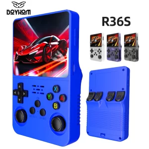 BOYHOM Open Source R36S Retro Handheld Game Console Linux System 3.5 Inch IPS Screen Portable Pocket Video Player 64GB Game gift