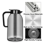 1300ml 12V/24V Portable Electric Water Kettle Car Heating Cup Stainless Steel Water Warmer Bottle Car Kettle Electric