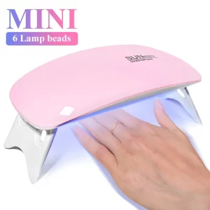 Hot Sale 6W Mini Nail Dryer Machine Portable 6 LED UV Manicure Lamp Home Use Nail Lamp For Drying Polish Varnish With USB Cable