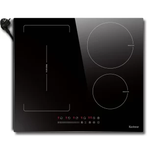 Karinear 4-Burner Induction Hob, 60cm Induction Hob Electric 3500W, Flex Zone, Plug-in Hob, 9 Power, Booster, Timer, 220V Plug