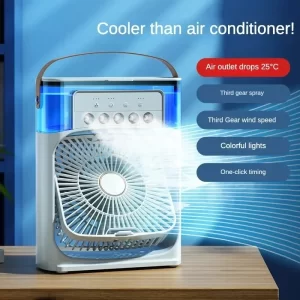 Modern portable fan LED night light humidifier USB electric fan 3 in 1 fan for room, kitchen, office home-appliance