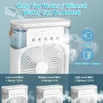 USB Electric Fan Air Conditioners Portable Cooling Fan LED Night Light Water Mist Fun 3 In 1 Air Humidifie For Home