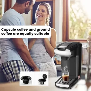 Household 300ML Capsule Coffee Maker Electric Small Coffee Maker Espresso Drip Coffee Suitable for Ground coffee and K-cup