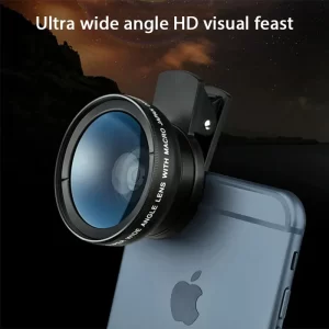Universal HD 0.45x Super Wide Angle Lens with 12.5x Super Macro Lens for iPhone Samsung Xiaomi Smartphones Camera Phone lens Kit