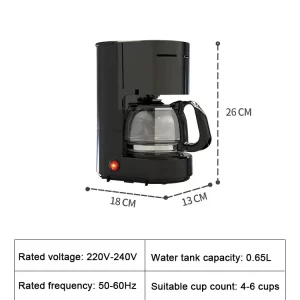 110V Electric Drip Coffee Maker 650ml Household Semi-automatic Brewing Tea Pot American Coffee Machine Espresso Cafe Maker 220V
