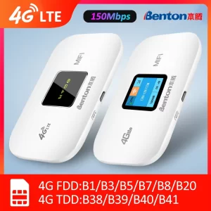 Benton WiFI 4G LTE Router Portable Unlock 4G Wireless Router with SIM Card Slot Outdoor Hotspot 150Mbps Pocket WiFi Repeater