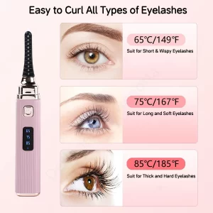 Rechargeable Heated Eyelash Curler Electric Mini Hot Eyelash Curler,Heated Lash Curler