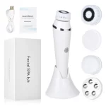 4 In 1 Electric Facial Cleansing Brush Waterproof Facial Massager Face Cleansing Device for Deep Cleaning Removal Blackhead Pore