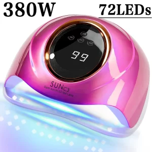 380W 72LEDs Powerful Nail Dryer With Large Touch Screen LED Nail Lamp For Curing All Gel Nail Polish  Professional Drying Lamp