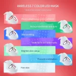 Wireless LED Facial Mask 7 Colors Light Photon Therapy Face Beauty Mask Skin Lifting Acne Wrinkles Removal Face SPA Machine