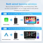 Wireless Carplay Adapter Android Auto Wireless Smart Dongle 2in1 For Volvo Benz Audi Kia Hyundai VW Mazda Cadillac MG Peugeot