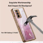 Fold Case For Samsung Galaxy Z Fold 2 Woven Pattern Solid Color Shockproof Cover