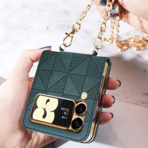 Foldable Leather Phone Case For Samsung Galaxy Z Flip 3/F7110