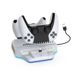 For PS5/ PS5 Slim/ PS5 Pro Cooling and Charging Base for PS5 Pro Controller Disc & Digital Version Charging Stand with RGB light