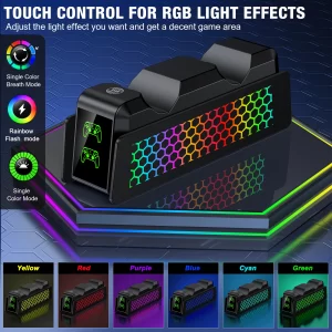 For PS5 Type-C Charging Station RGB Dual Charging Dock Charger Stand For PlayStation 5 DualSense Wireless Game controller