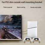 JOMAA Wall Mounted Console Stand For PS5 Slim Series Holder with 2 Controller Mounts,Solid Metal Stand Kit,Easy Installation