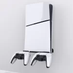 JOMAA Wall Mounted Console Stand For PS5 Slim Series Holder with 2 Controller Mounts,Solid Metal Stand Kit,Easy Installation
