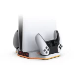For PS5/ PS5 Slim/ PS5 Pro Cooling and Charging Base for PS5 Pro Controller Disc & Digital Version Charging Stand with RGB light