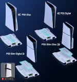S7001 RGB Vertical Cooling Station For PS5 ＆ PS5 Slim Digital/Dics Version Dual Fast Charging Dock For PS5 DualSense Controller